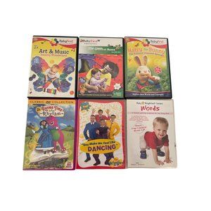 Lot of 6 Vintage Baby Dvd's Barney Harry the Bunny Wiggles Baby Brightest Tested